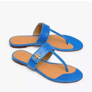 NEW TORY BURCH Kira Embossed Thong Sandals
